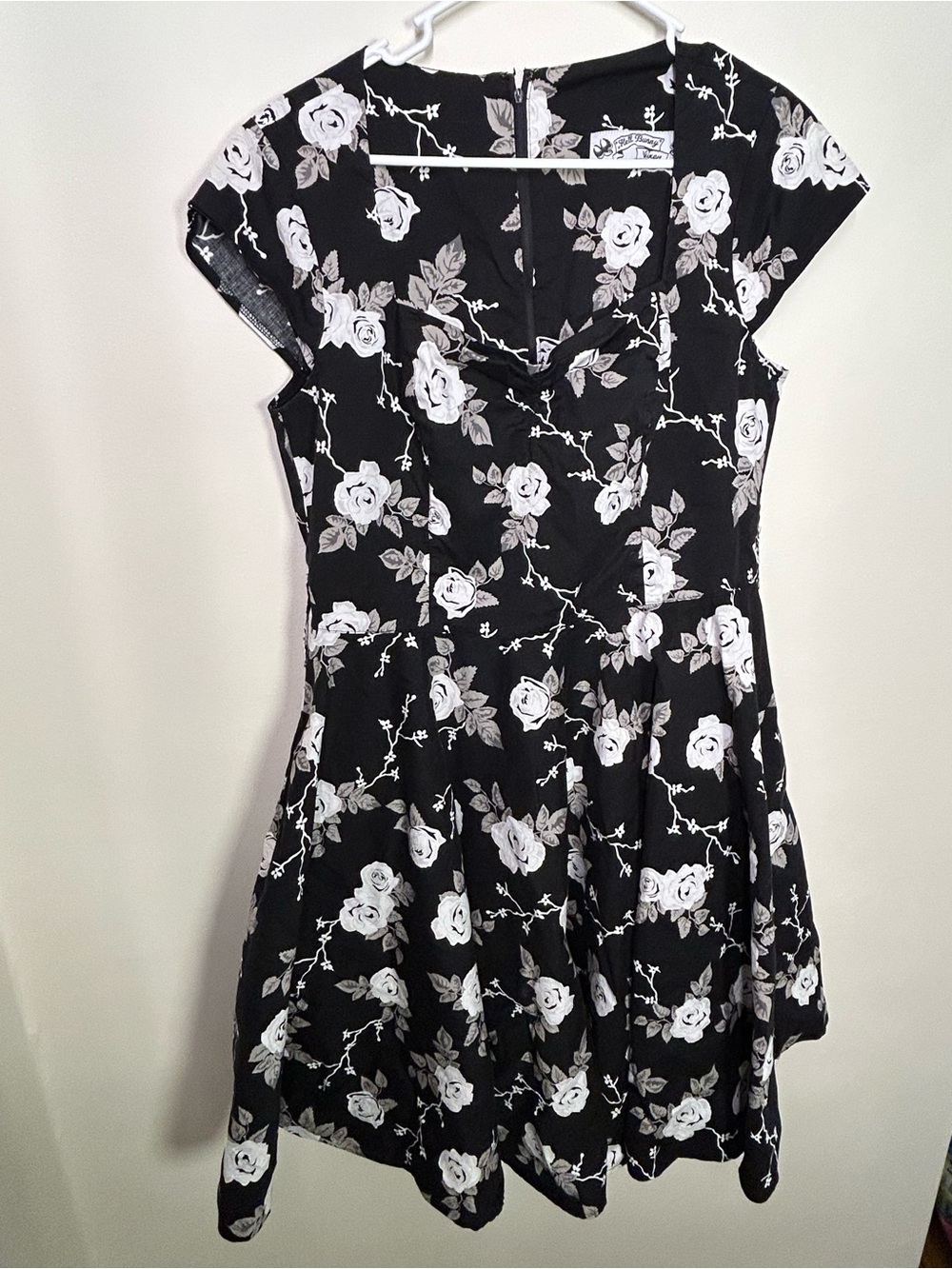 Hell Bunny Vixen black and white floral dress 2x